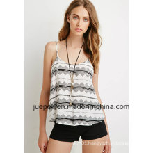 Strappy Detailing in The Back Crisscross Southwestern Print Cami Shirt